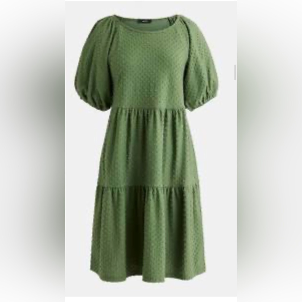 J Crew Clip dot tiered dress
